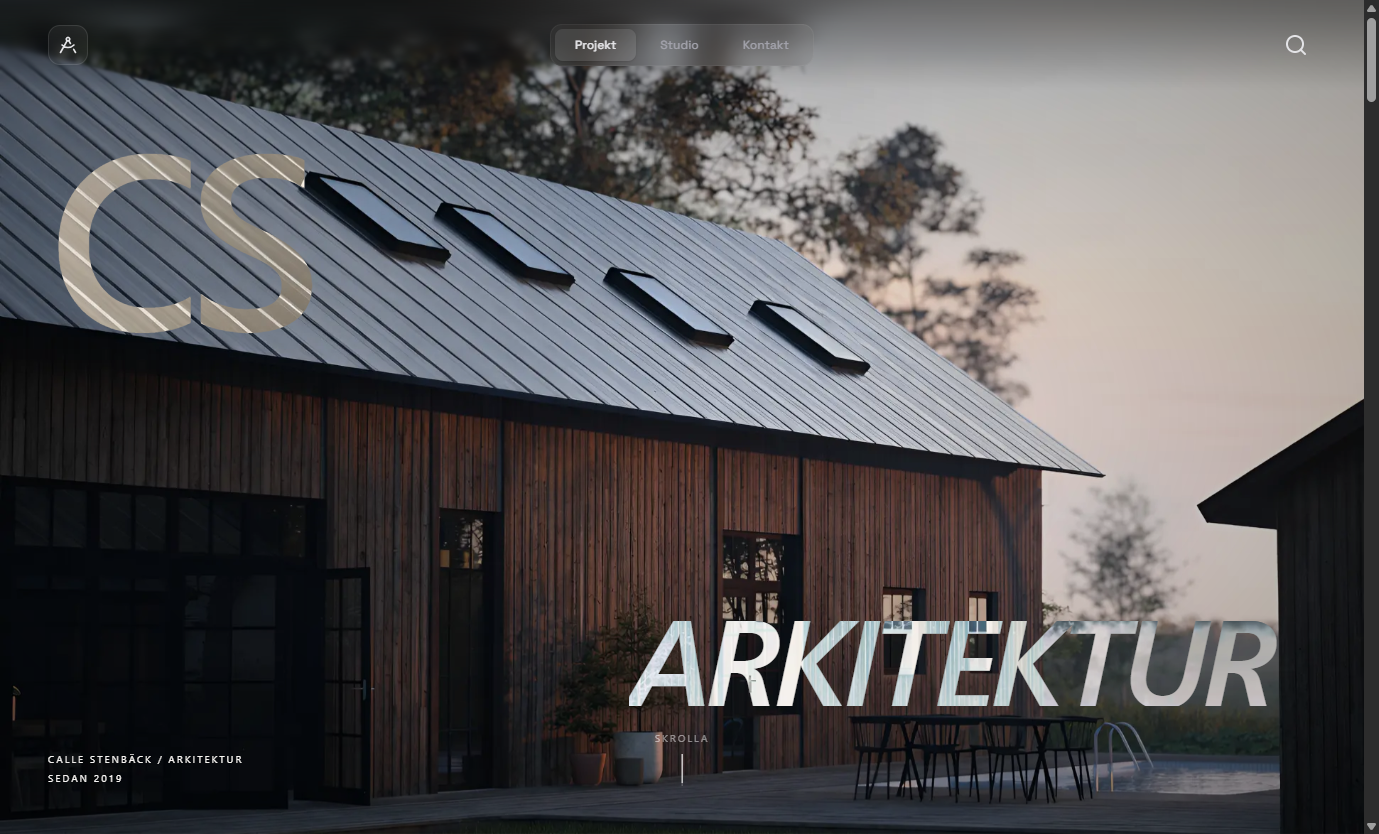 Calle Stenback Arkitektur webbplats